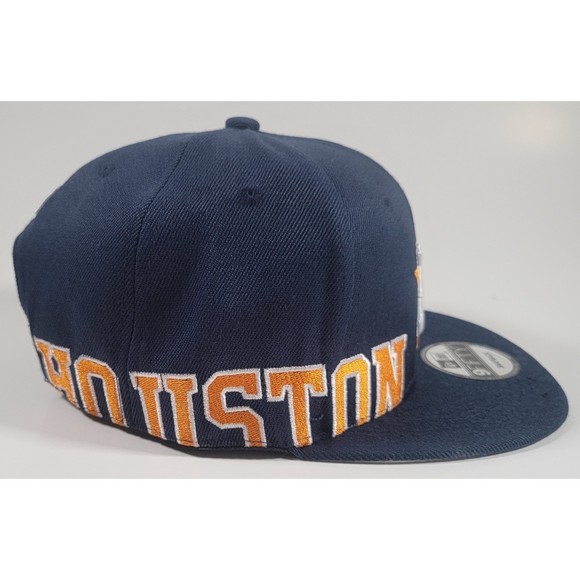 Houston Astros New Era Blue Adjustable Snapback Hat Side Split MLB Baseball Cap - Picture 4 of 10